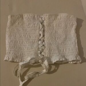 American Eagle Outfitters White Smocked Top